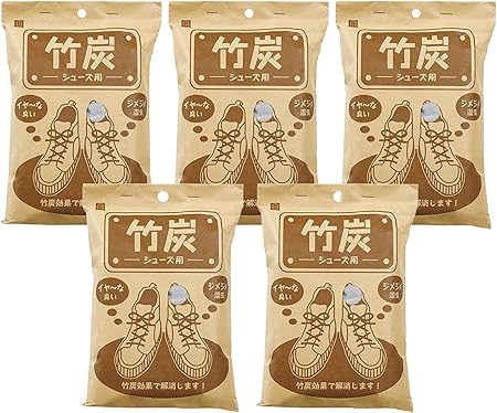 Amazon 小久保工業所 竹炭 シューズ用 消臭剤 5個セット 除湿 脱臭剤 天日干しで効果回復 下駄箱 靴用 小久保工業所 置き型
