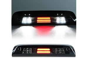 Tresound LED 3rd Third Brake Light for 2014-2018 Chevy Silverado & GMC Sierra 1500 2500 HD 3500 HD Rear High Mount Stop Cargo Lamp, Smoked Lens Chrome Housing