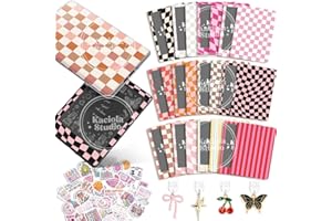 KACIOLA STUDIO 12PCS Warm Color Skin Set for E-Reader, and 4PCS Type C Charms/50PCS Scrapbook Stickers for Clear Case, 6.9"x4.8" Skin Front and Back Decal for Paper White 11th (Warm)