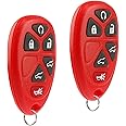 Key Fob Keyless Entry Remote fits 2007-2014 Chevy Tahoe Suburban / 2007-2014 Cadillac Escalade / 2007-2014 GMC Yukon (Red), Set of 2
