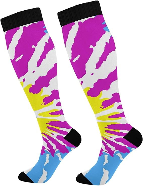 PUXUQU Socken Strümpfe Bunt Tie Dye Herren Damen ...