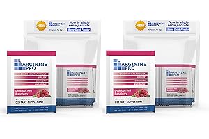 L-ARGININE PRO Supplement ON-The-GO Single Serve Travel Packets - 5,500mg of L-arginine Plus 1,100mg L-Citrulline (Raspberry, 60 Packets)