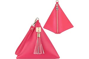 Aatacas Women Leather Clutch Wallet Triangle Wristlet Purse Fits Cell Phone with Wrist Strap