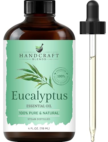 Handcraft Blends Eucalyptus Essential Oil - Huge 118 ml - 100% Pure and Natural - Premium Grade with Glass Dropper