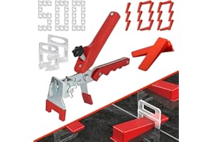 Tile Leveling System 1/8'' Kit Include 500 PCS Tile Spacers Clips, 100 PCS Reusable Wedges and 1 pc Push Pliers for Kitchen L