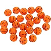 uxcell 30Pcs 15mm Silicone Round Sports Ball Beads - Basketball