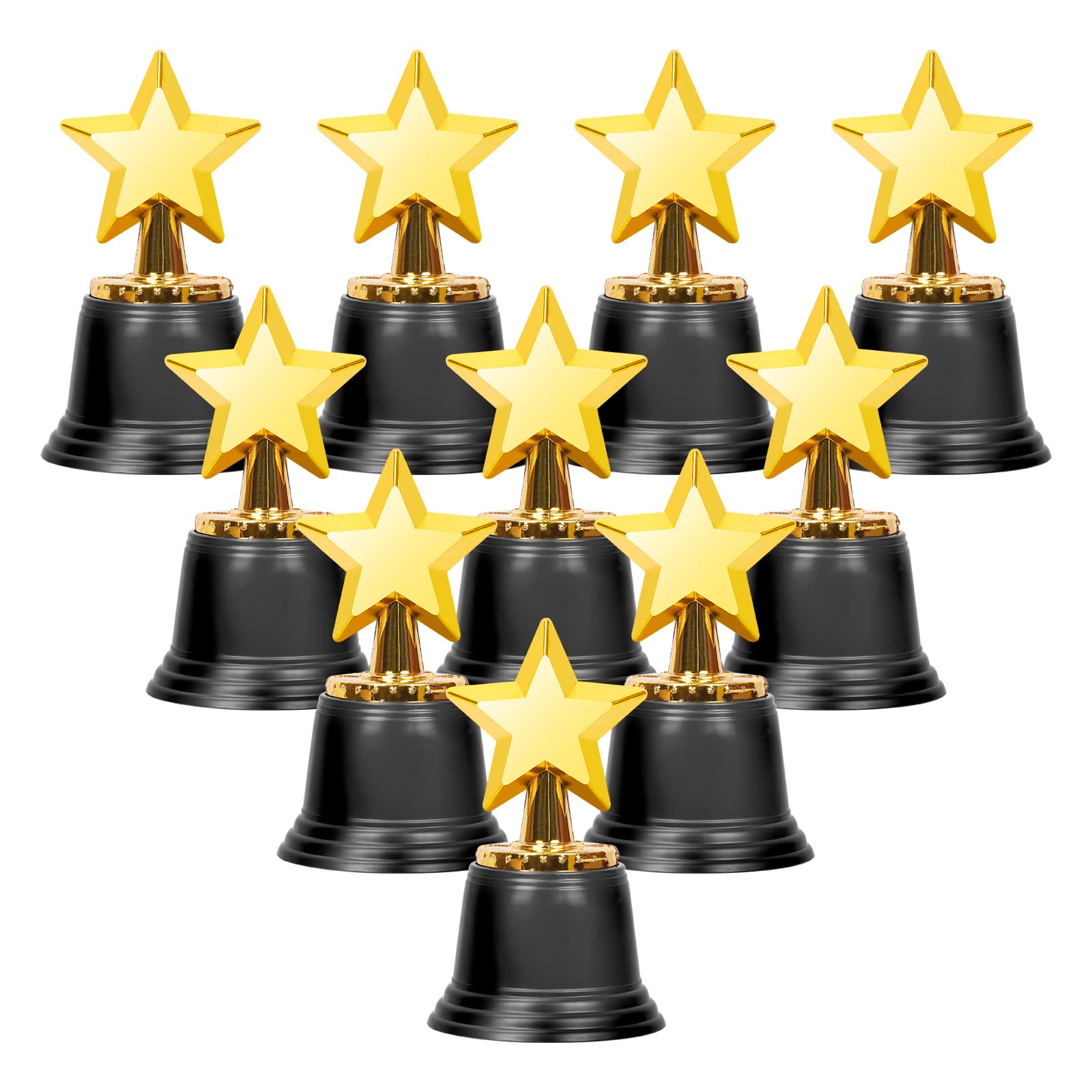 Mardatt 10Pcs Gold Star Trophy Awards, 4.5" Gold Award Trophies Awards Plastic Trophy Star Shaped Trophy Winner Trophy Cup Award for Party Favors Competitions Winning Prizes