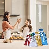 WUBAYI 12 Pcs Gift Bags Drawstring Multipack 3 Sizes 6 Designs Reusable view 7
