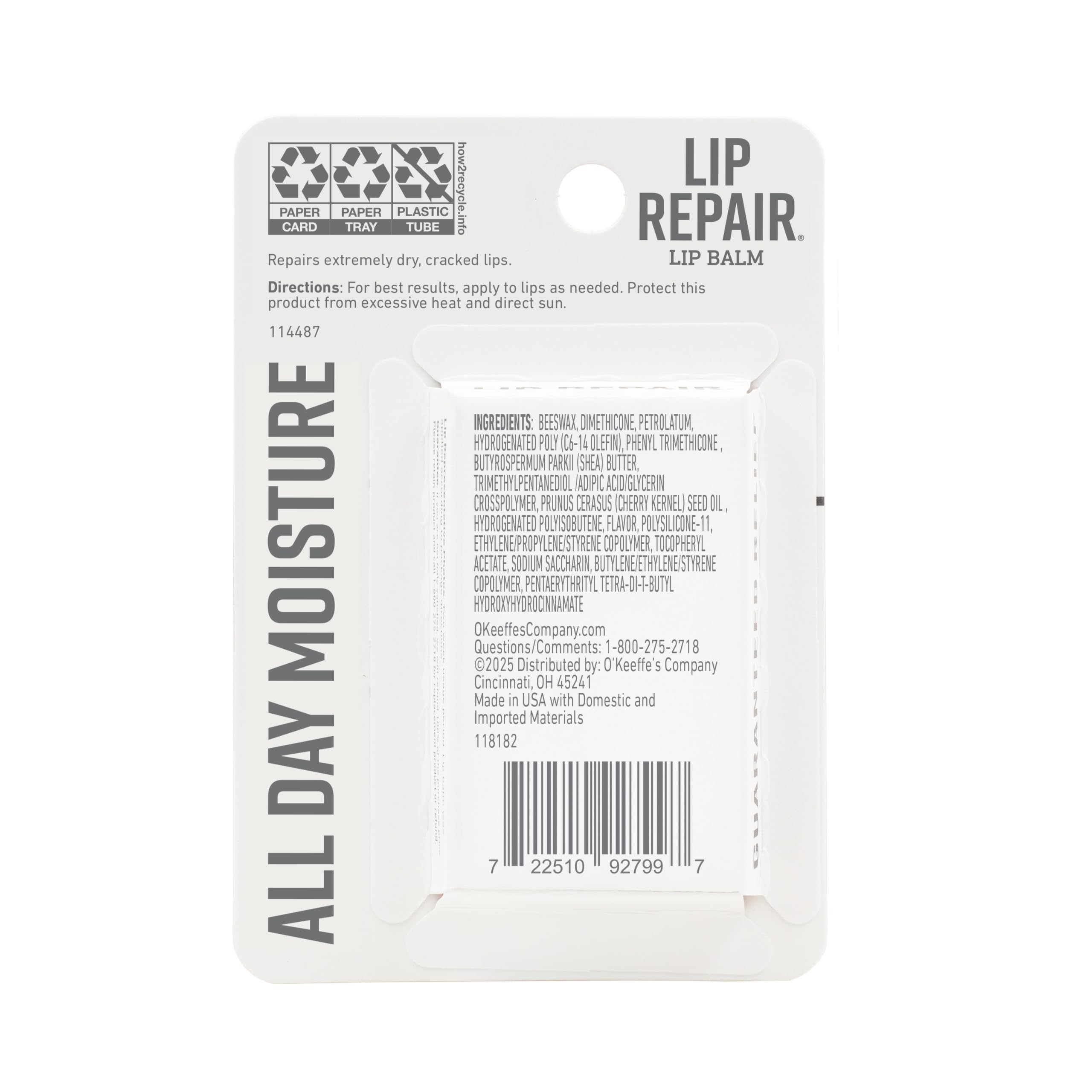 O'Keeffe's Lip Repair Lip Balm with Cherry & Vitamin E Oil - Stick (Twin Pack) - Moisturizer for Extremely Cracked, Dry Lips