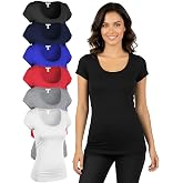 Emmalise Women T-Shits Scoop Neck Short Sleeves Tops Value Six Pack