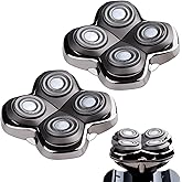 2Pack Pro 4 Shaver Replacement Heads Compatible with Skull Pitbulls Gold PRO, Silver PRO, Platinum PRO Head Shavers, Electric Shaver Half Head for Men/Women (2 PACK FOUTE)