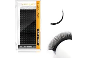 NAGARAKU Premium Ellipse Eyelash Extensions Flat Matte Black Color 0.20mm D curl 11mm Faux Mink Lashes Individual Classic 16 
