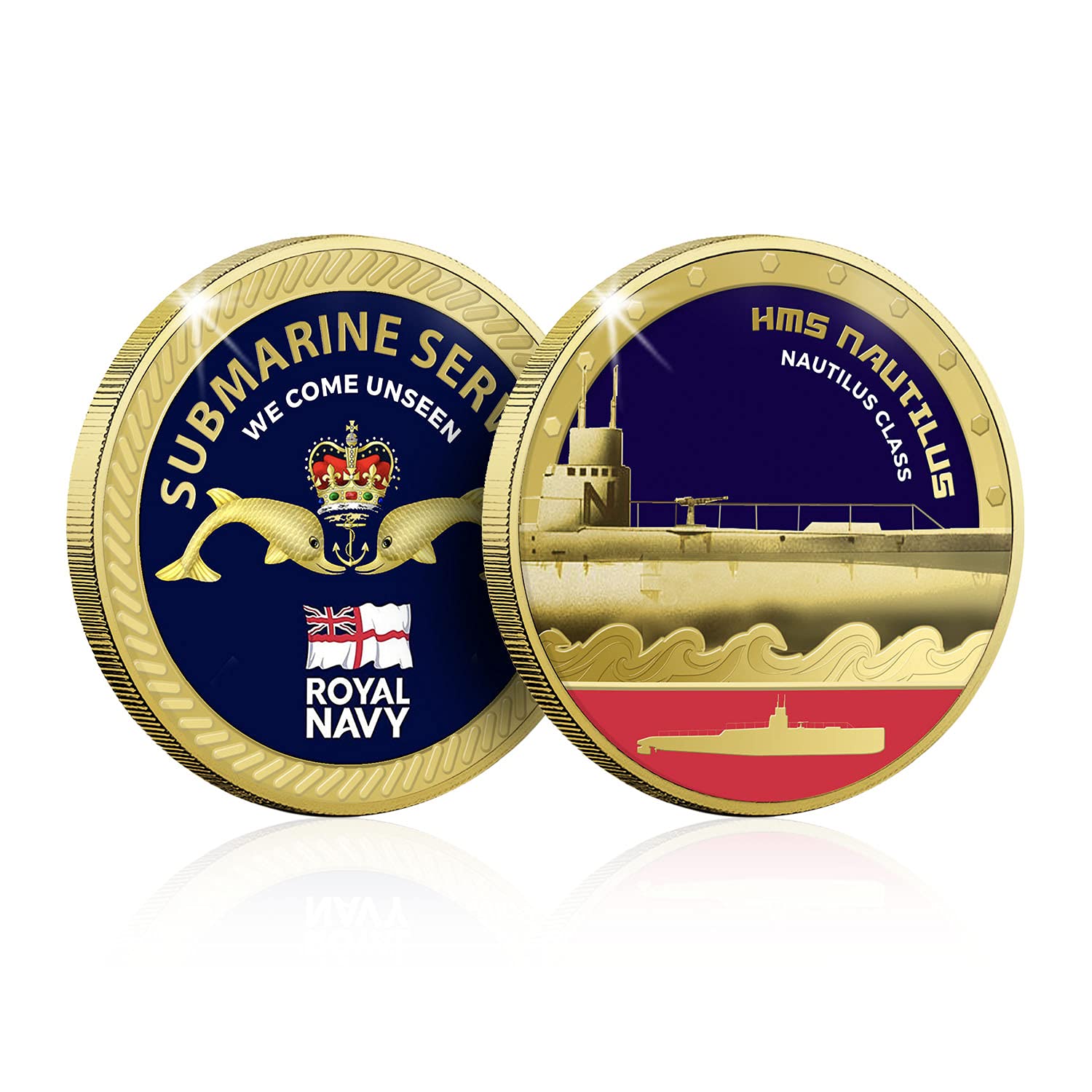 Assassins of the Deep Royal Navy Gold Coin Medal - HMS Nautillus Submarine