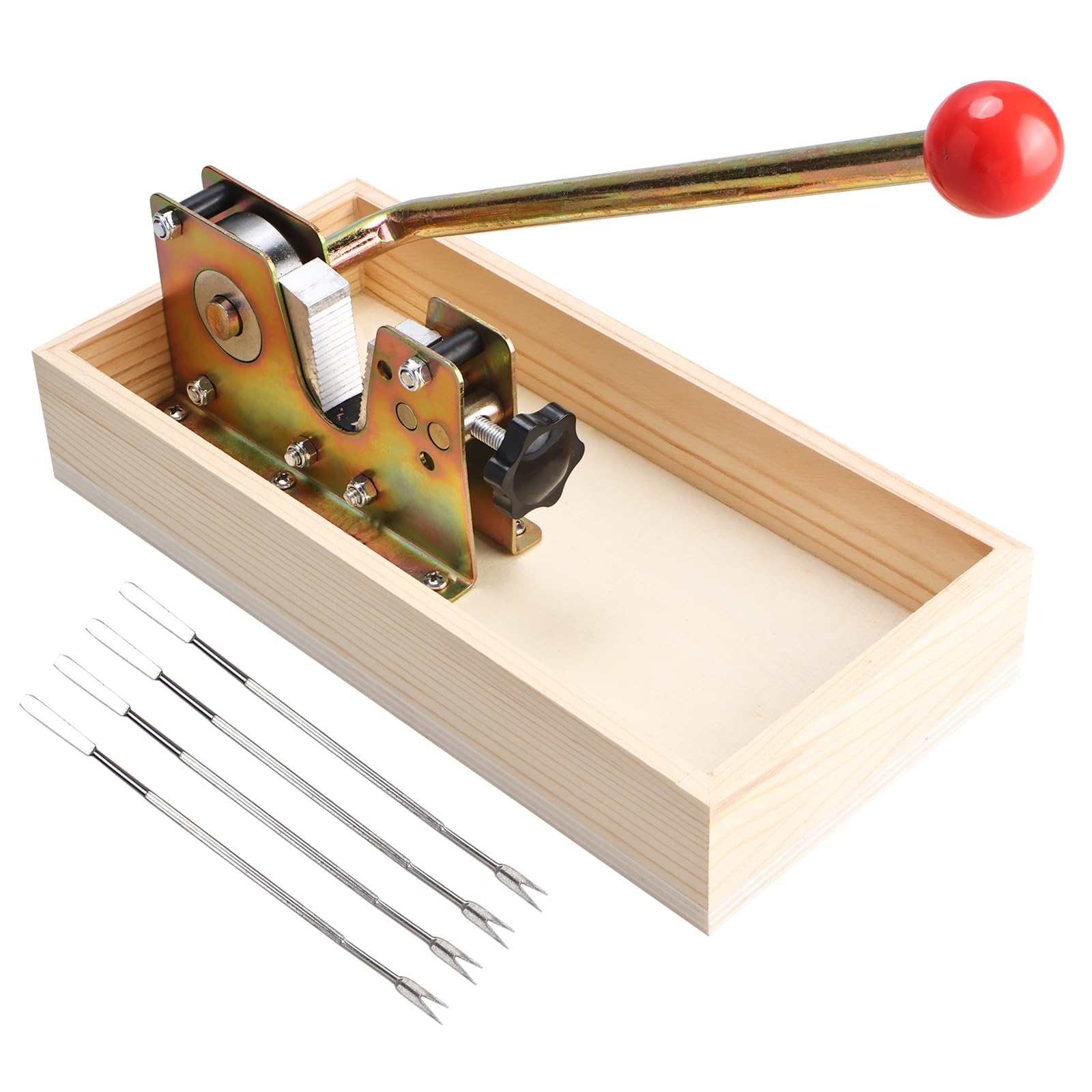 Photo 1 of NovelBee Nutcracker with 4 Picks,Heavy Duty Walnut Cracker with Wooden Base,Adjustable Nut Tongs Manual Nut Crackers Tool for Walnut Pecan Hazelnuts Almond Chestnut