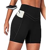IUGA Tummy Control Biker Shorts Women with Pockets Workout Gym Shorts High Waisted Yoga Running Compression Shorts Spandex