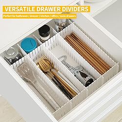 Qozary 42 Pack Adjustable Drawer Organizer Dividers