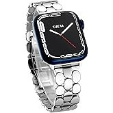 Designer Band for Apple Watch 40mm 41mm 42mm 38mm 44mm 45mm 46mm 49mm for Women, Stainless Steel Dressy Bands Compatible with Apple Watch Series 11,10,Se,9,8,7,6,5,4,3,2,1 for iWatch