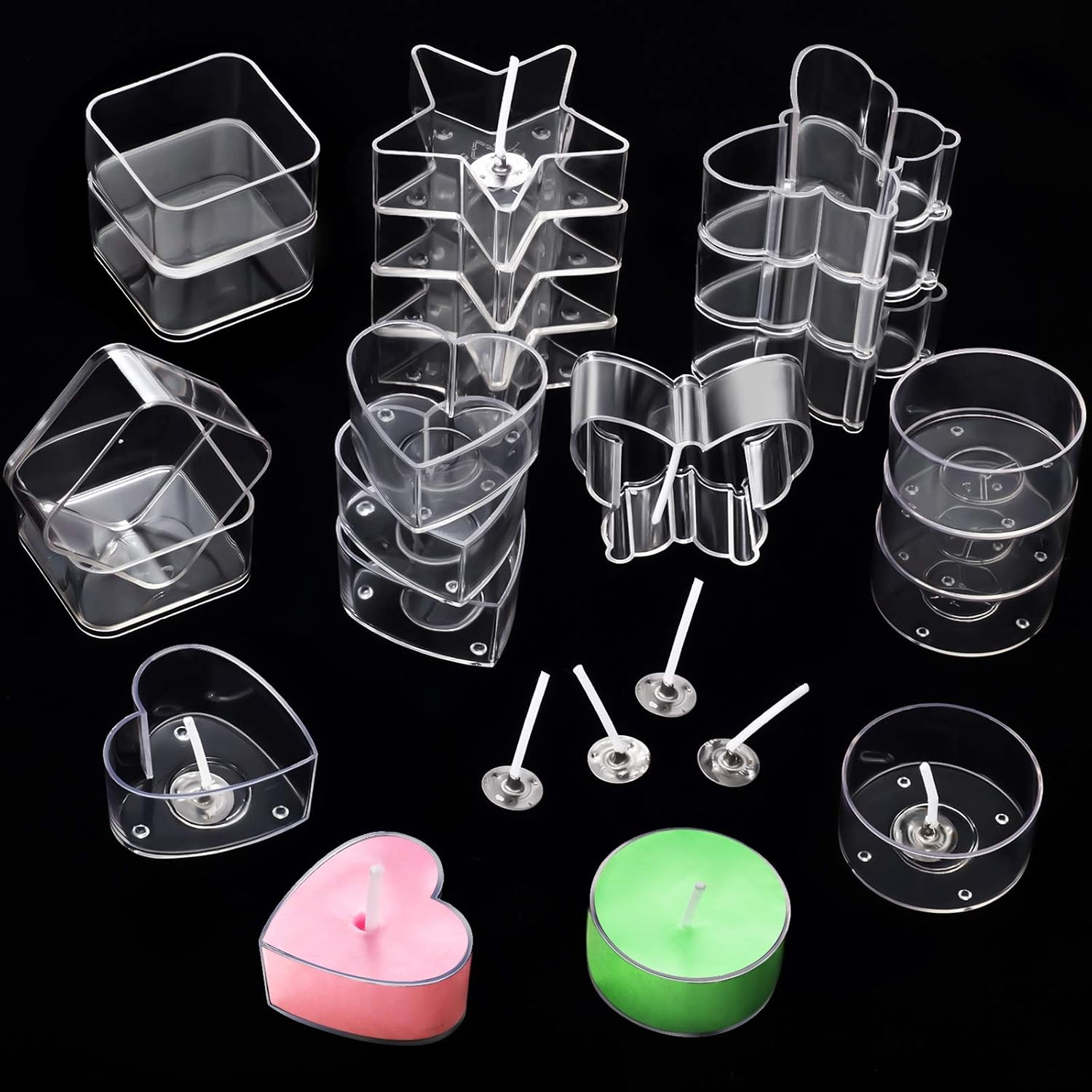 20 Pieces Plastic Clear Tea Light Candle Cup Holders Heat