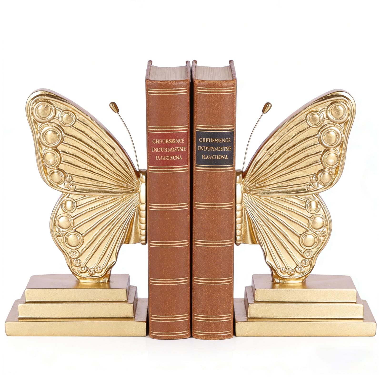 Photo 1 of *MAJOR DAMAGE*
Vintage Gold Butterfly Bookends, Heavy Duty Resin Book Ends for Shelves, Decorative Butterfly Book Stopper for Living Room, Office, Shelf Decor, Cute Desk Bookends for Home, Bookshelf