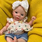 OtardDolls 10 Inch Lifelike Reborn Baby Dolls Full Silicone Handmade Realistic Reborn Baby Dolls Real Life with Accessories Set for Kids