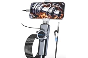 gogolux Two-Way Articulating Borescope Camera with Light, 1920P HD Articulating Endoscope with Semi-Rigid Snake Camera, IP67 Waterproof Inspection, Gifts/Tools Bore Scope for Men for iPhone