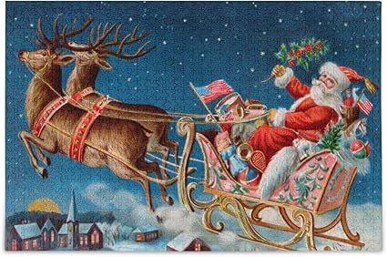 flying santa sleigh toy