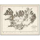 1901 Iceland Map-Vintage Cartography for Antique Enthusiast & History Buff-11x14 Unframed Poster-Topography, Geographic Exploration, & Nautical Charm-Map Collector Library, Study, or Living Room Decor
