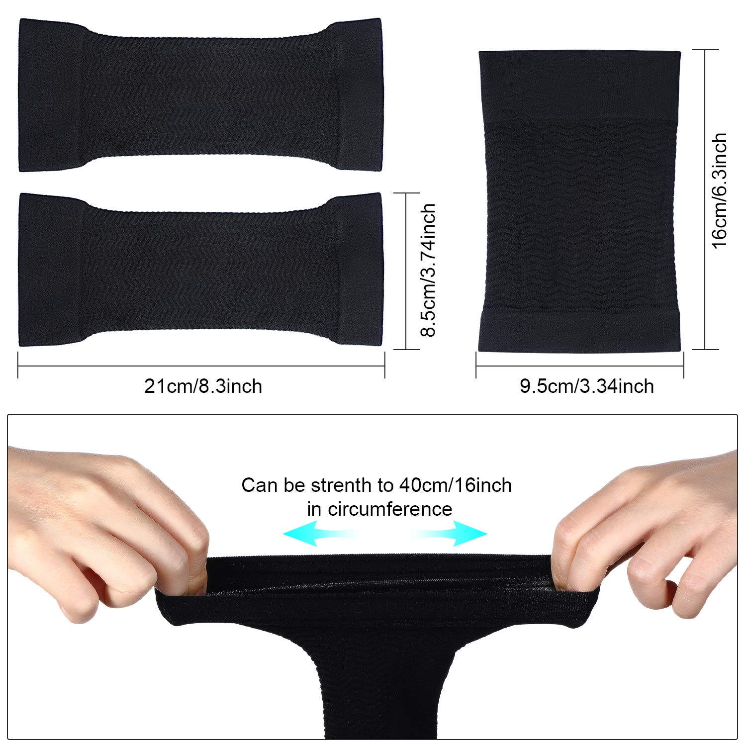 2 Pairs Women Arm Shapers Plus Size Arm Slimming Compression Sleeve