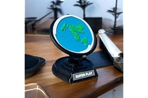 COLONIAL DEPOT Flat Earth Globe, Fully assembled Flat Earth Model, Desktop Flat Earth Map, Gag Gifts for conspiracy theorists, Fits in hand, made in USA