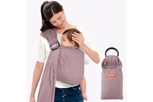 Mamaway Baby Ring Sling Carrier - Newborn and Toddler Sling (Supports up to 165lbs), IHDI Certified, Rayon & Linen Made, Soft & Breathable, Nylon 66 Safety Rings, Storage Pocket Design