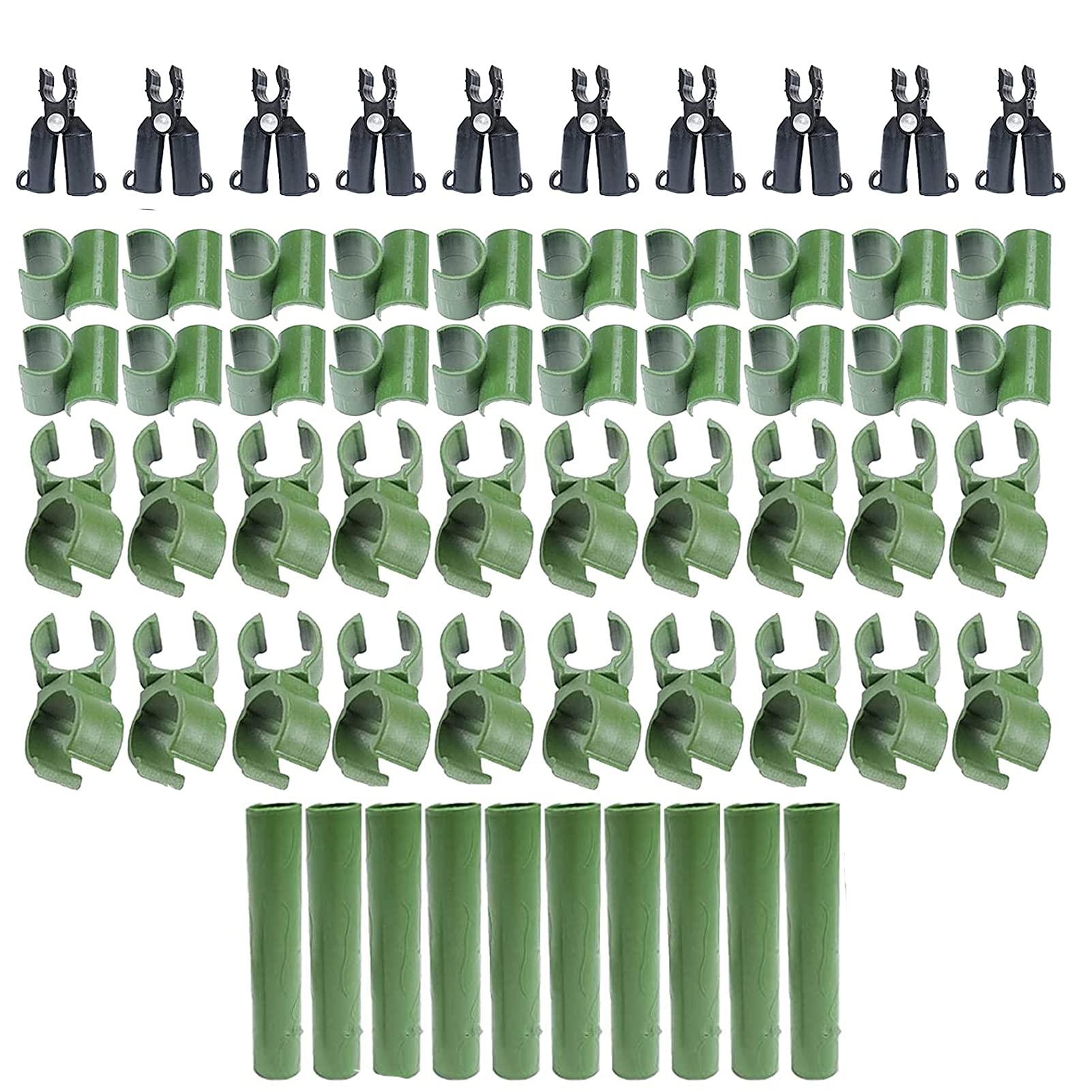 Otzoan 60 Pieces Plant Trellis Connector Clip Universal Garden Plastic Connector Connecting Joint Buckle Clips for Gardening Stakes Metal Steel Plant Supports Climbing Tube Support
