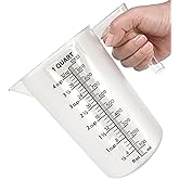 Plastic Measuring Cup with Handle, Pool Chemical Measuring Cup, Plastic Measuring Pitcher for Liquid Mixing, Pouring, Lawn Care, Pet Food, Motor Oil, Laboratory and More (32, Fluid Ounces, 1000ml)