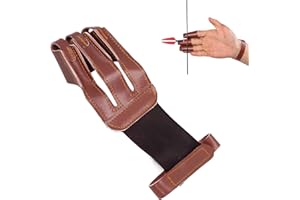 FENJANER Archery 3 Finger Guard Leather Finger Guards Hunting and Shooting Guards for Left and Right Hand Shooter