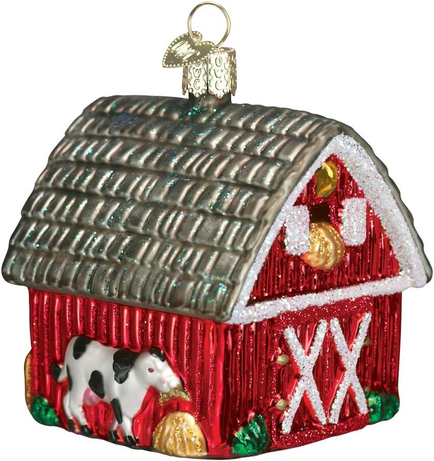 Ornaments - Old World Christmas Ornaments: Farm Animals Glass Blown Ornaments for Christmas Tree, Barn