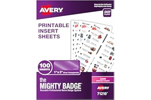 The Mighty Badge Insert Refills, 1" x 3", Clear, Laser