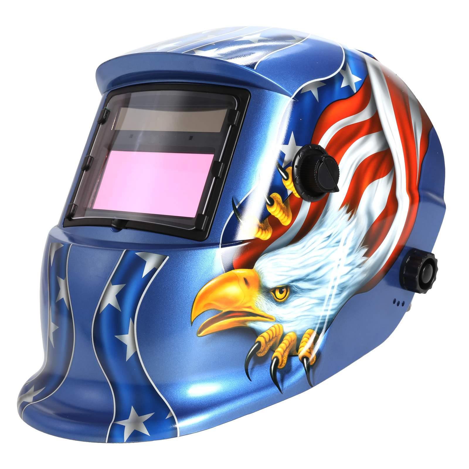 Asatr Welding Helmet Pro Solar Arc Auto Darkening Flame American Eagle