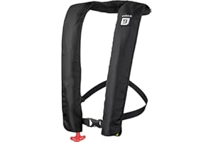 BLUESTORM Cirro 26 Automatic/Manual Inflatable Life Jacket PFD for Adults (Apex Black) | US Coast Guard (USCG) Approved Self Inflating Life Vest Preserver