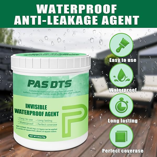 PAS DTS 35OZ/1000G INVISIBLE WATERPROOF AGENT, WATERPROOF ANTI-LEAKAGE AGENT, TRANSPARENT WATERPROOF INSULATING SEALANT, WATERPROOF SEALANT IS SUITABLE FOR BOTH INDOOR AND OUTDOOR USE