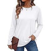 YUCOLEN Women’s Long Sleeve T Shirts Casual Loose Fit Layering Tops 2026 Trendy Raglan Sleeve Crew Neck Tees Basic Clothes