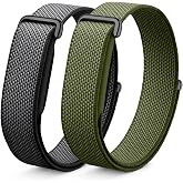 2 Pack Nylon Sport Bands Compatible with Google Fitbit Air Band | Soft Breathable Micro-Adjustable Performance Loop Band Replacement Wristbands for Fitbit Air Tracker