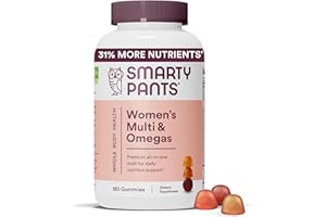 SmartyPants Women's Multivitamin Gummies: Omega 3 Fish Oil (EPA/DHA), Methylfolate, CoQ10, Vitamin D3, C, Vitamin B12, B6, Vi