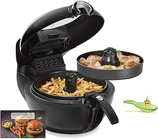 Tefal YV9708 ActiFry Genius XL 2in1 Heißluftfritteuse (1500 Watt, Fassungsvermögen: 1,7 kg, 9 automatische Programme, 2in1 Technologie) schwarz