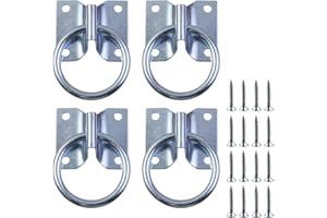 Tsnamay 4Pcs M7*60 Cross Tie Ring for Horse,Block Tie Ring Hitching Ring with Screws for Horse Stall Stable，Horse Barn Supplie