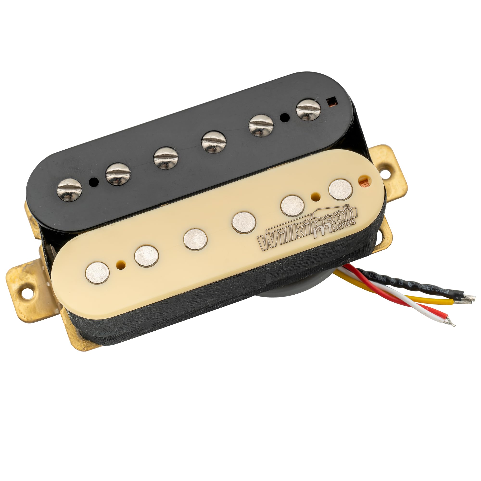 Wilkinson Vintage Classic Alnico 5 Overwound Open Style Neck Humbucker Pickup for Electric Guitar, Zebra