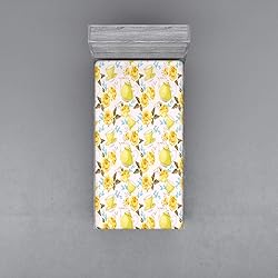 Ambesonne Tea Fitted Sheet, Inspired Image with Tea