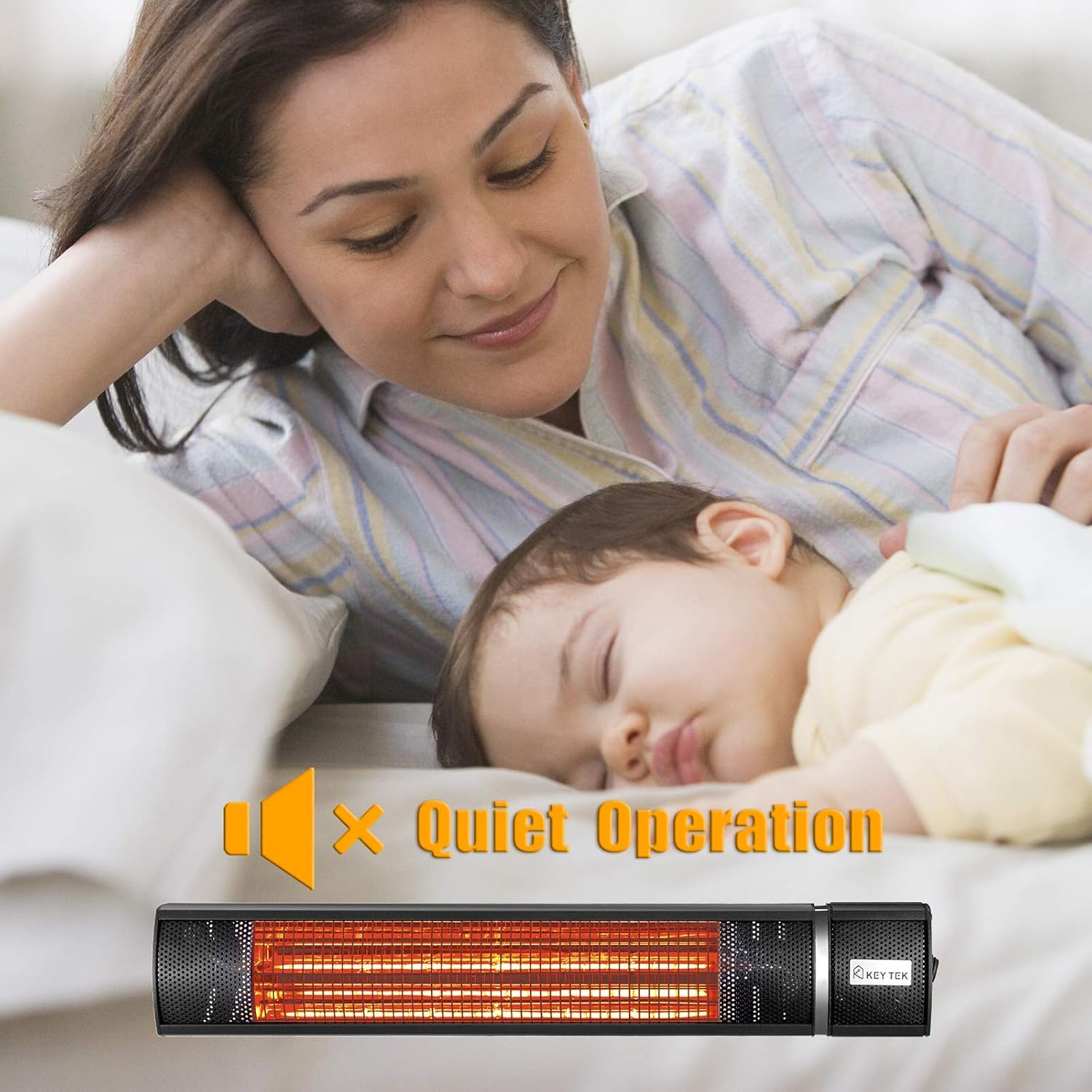 KEY TEK Wall-Mounted Patio Heater Electric Infrared Heater Indoor/Outdoor Heater Electric for Garage Backyard Wall Patio Heater Waterproof with Remote Control Golden Tube for Fast Heating, Black: Kitchen & Dining