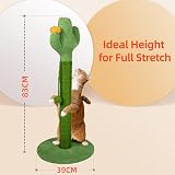 MORA PETS Tall 83cm Cat Scratching Post Cactus Sisal Ball Claw Scratcher view 3
