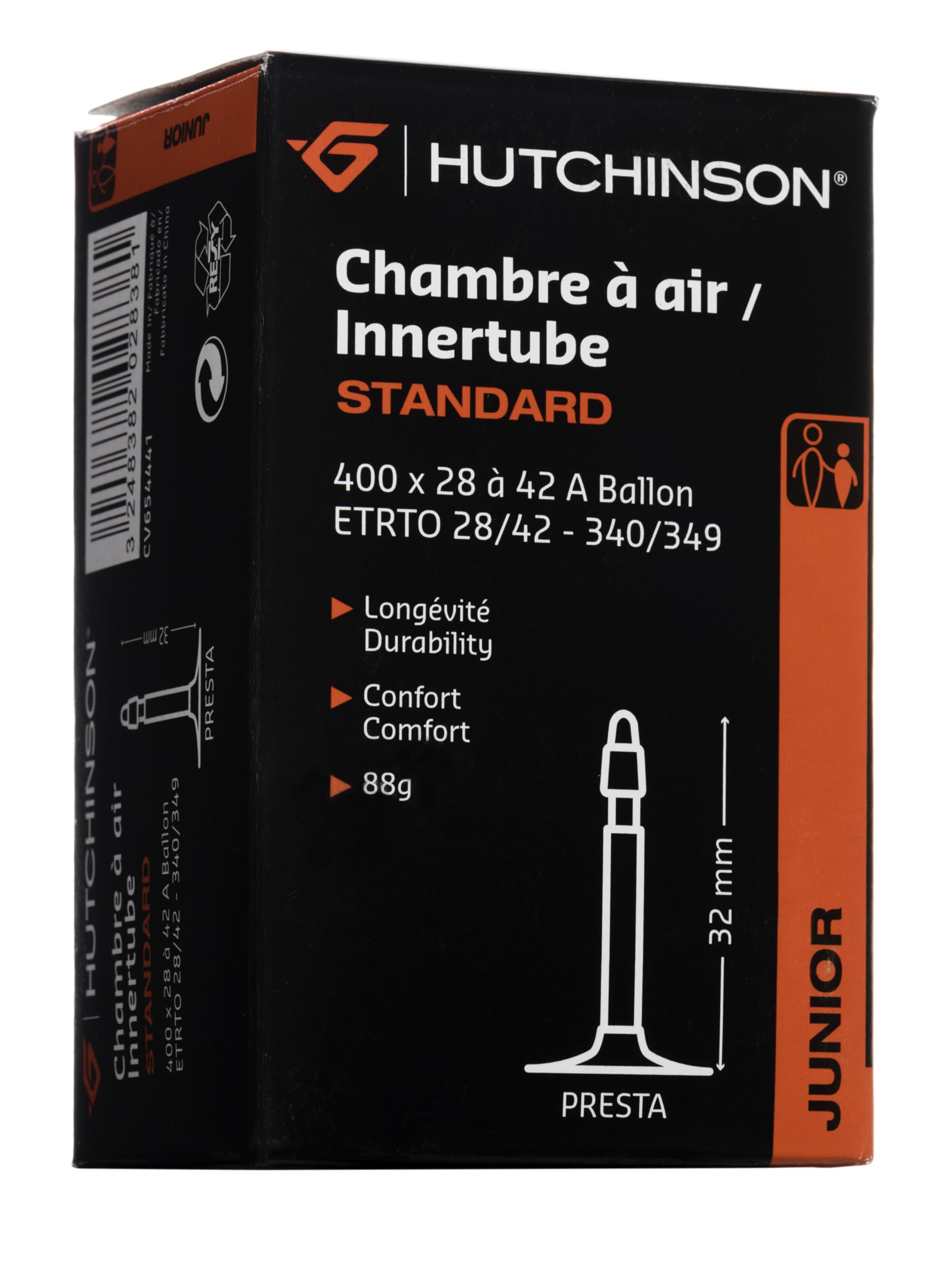 HUTCHINSON Standard Bicycle inner tube Black 400 x 28/42A franz.-Ventil 32 mm