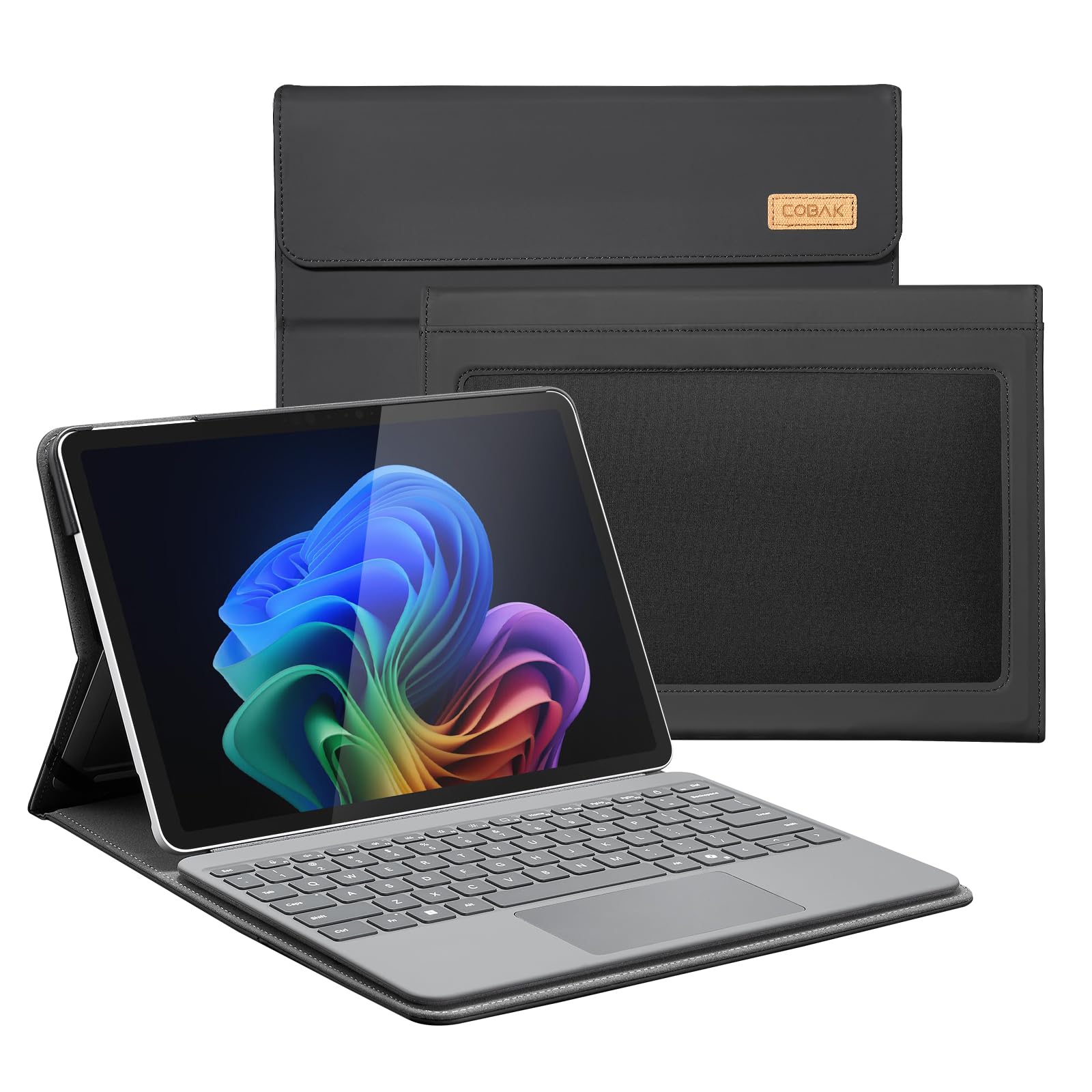 Photo 1 of CoBak Case for Microsoft Surface Pro 12" (2025), Premium Business Cover with Multi-Angle Stand, Embedded Stylus Holder, Keyboard Support & Built-in Organizer – Tailored for Professionals,Black