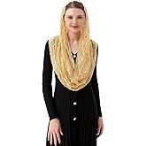 PAMOR Infinity Chapel Veil Floral Latin Mass Head Covering Lace Scarf Mantilla Veils for Church